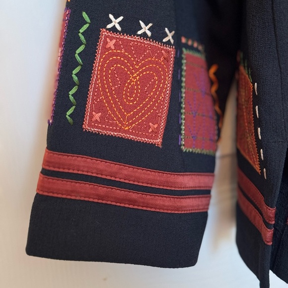 Draper’s&Damon’s 2pcs Embroidered Black Jacket with Red/ orange Accents - Picture 5 of 15